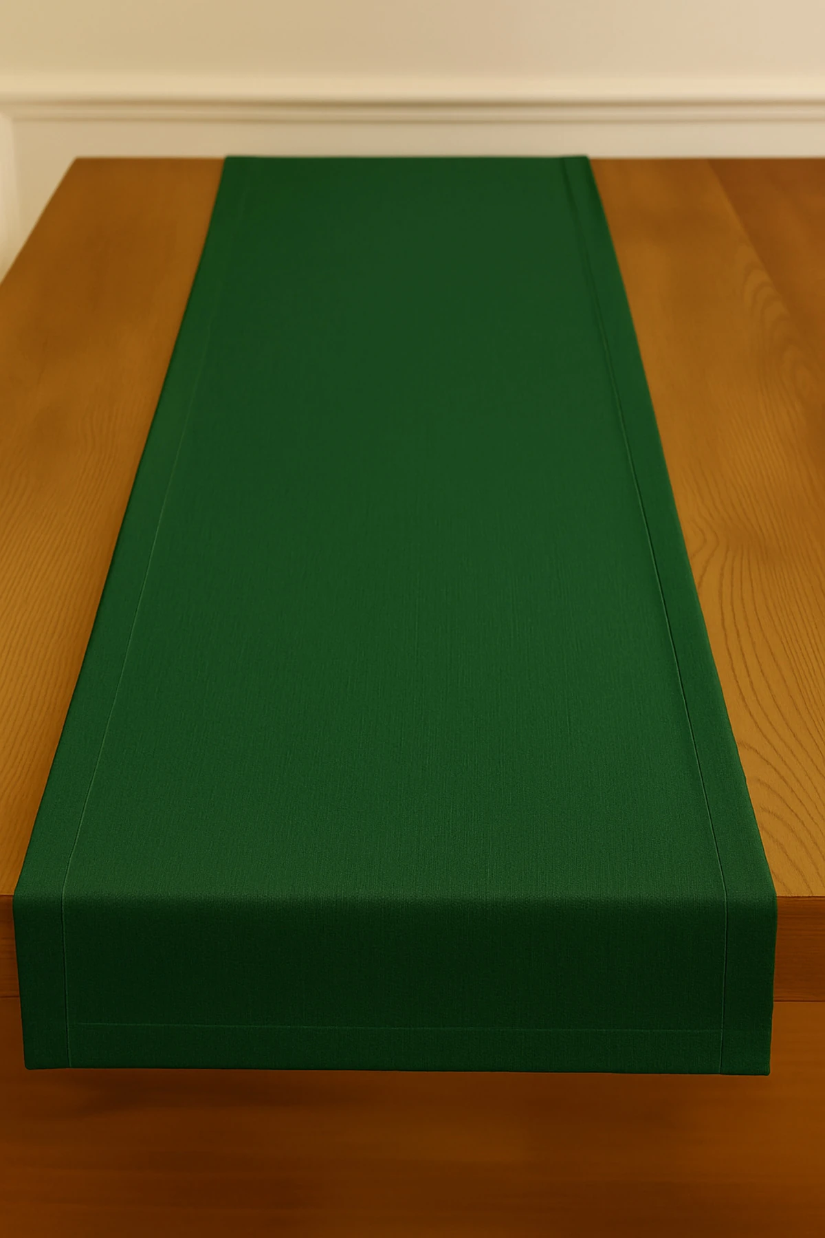 Keten Runner - Masa Üstü Dekoratif Runner 40x150 cm - Yeşil