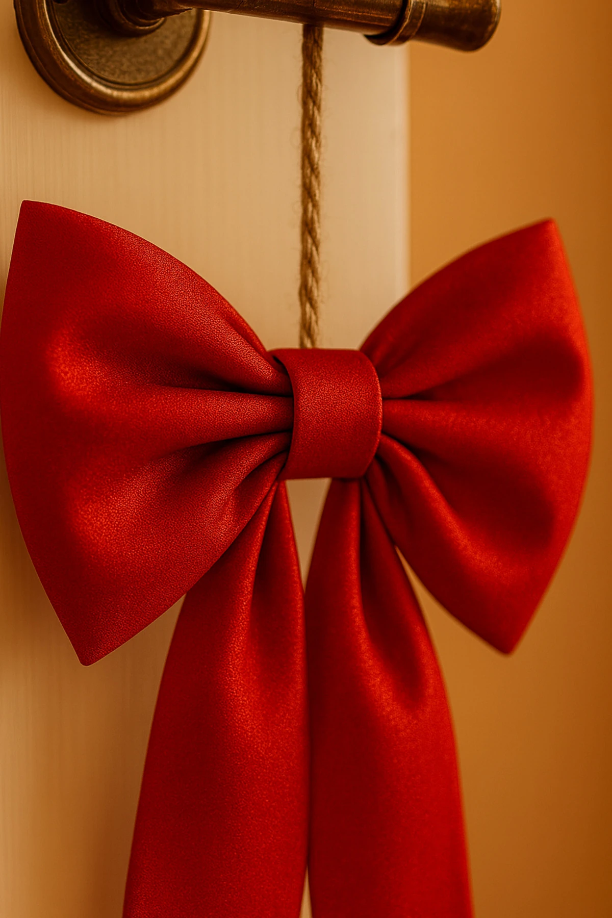 Keten Çizgili Kapı Fiyonk Süsü | Askılı Dekoratif Kapı Süsü 28x15 cm