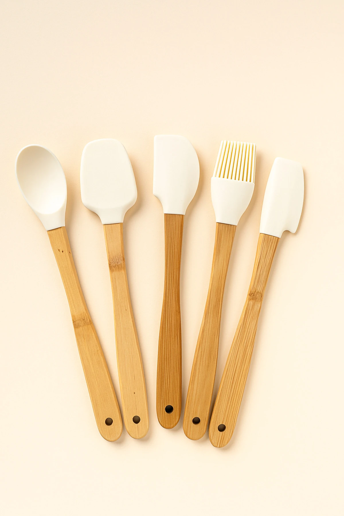 5’li Bambu Saplı Silikon Spatula Seti | Mutfak Gereçleri
