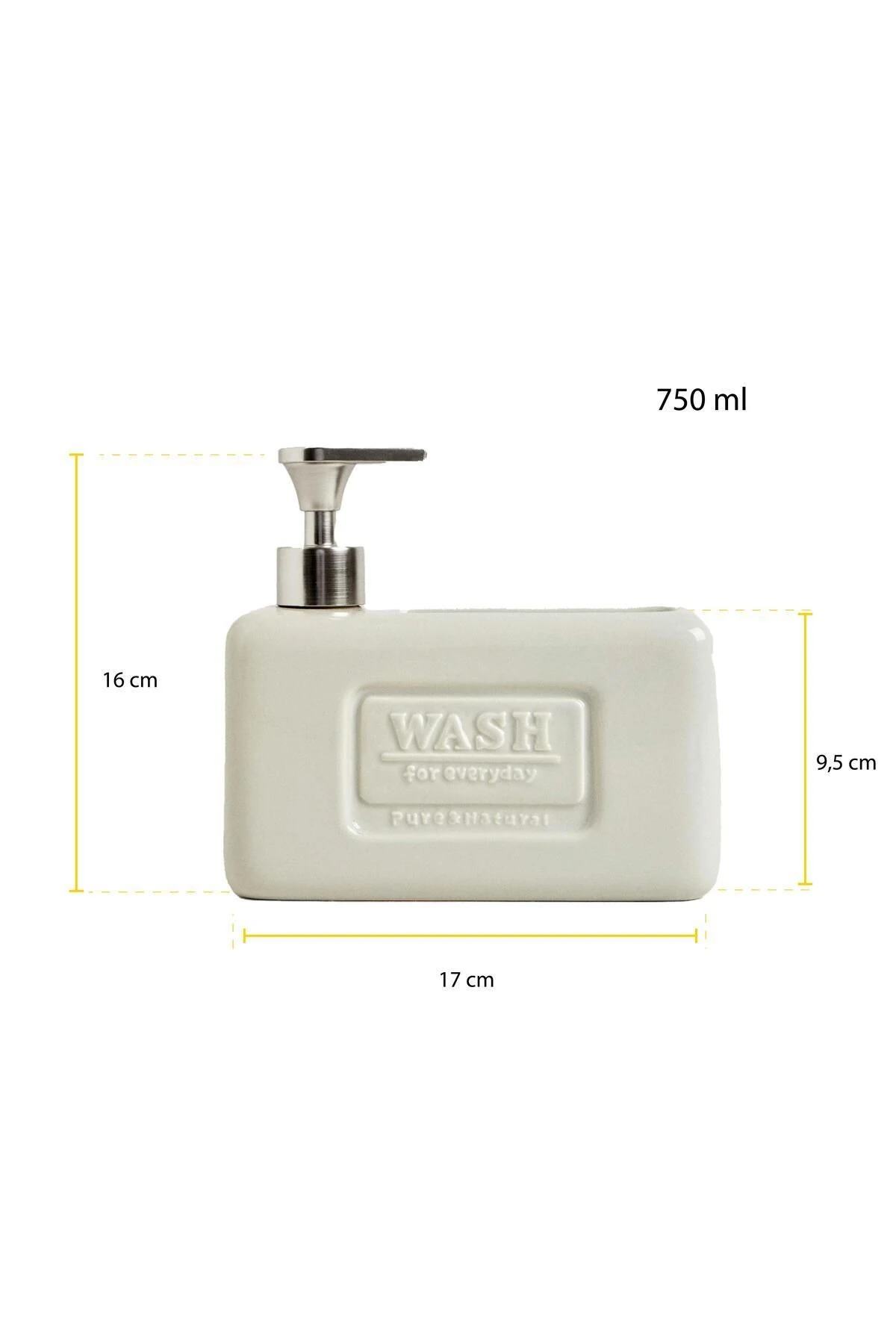 Sünger Hazneli Mutfak Sabunluk - 750 Ml Sıvı Sabunluk Seti - gri