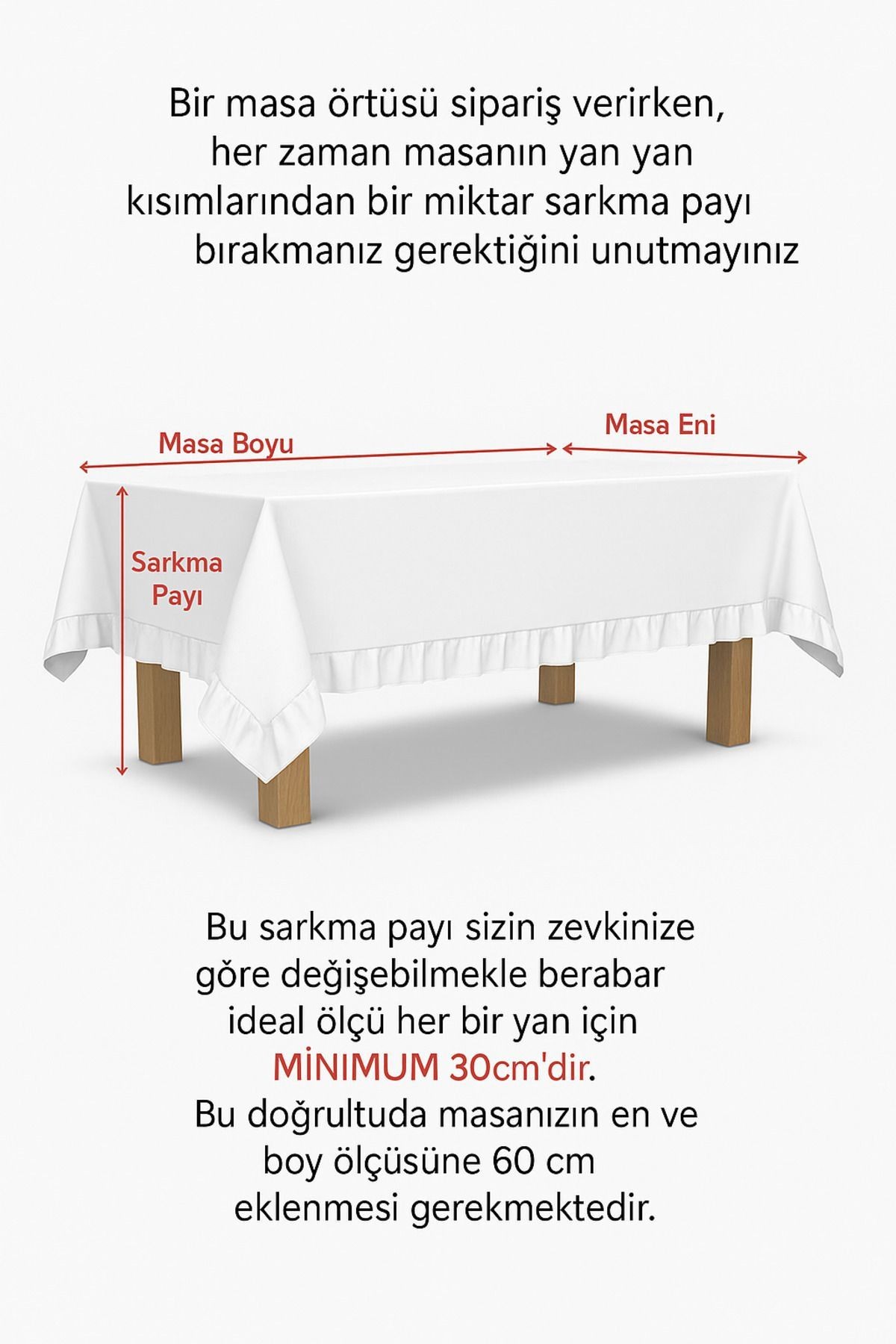 Fırfırlı Ham Keten Masa Örtüsü - Siyah Masa Örtüsü