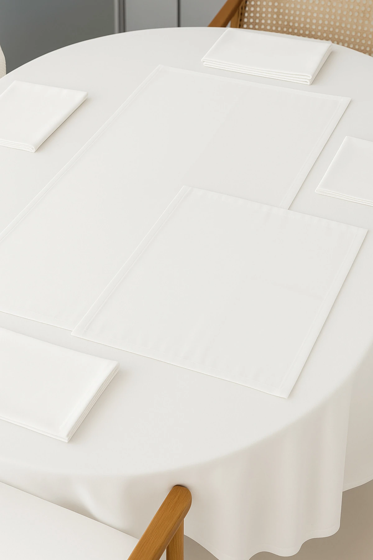 8 Parça Masa Örtüsü Çeyiz Seti – Büyük Masa Örtüsü, Runner ve Amerikan Servis - Peçetelik