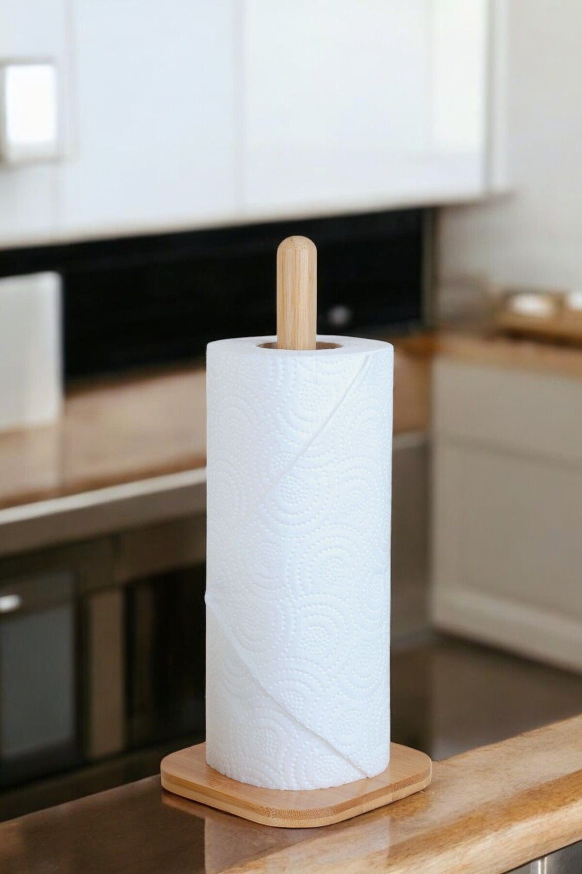 Bambu Havlu Peçetelik – Tezgah Üstü Rulo Kağıt Havlu Standı