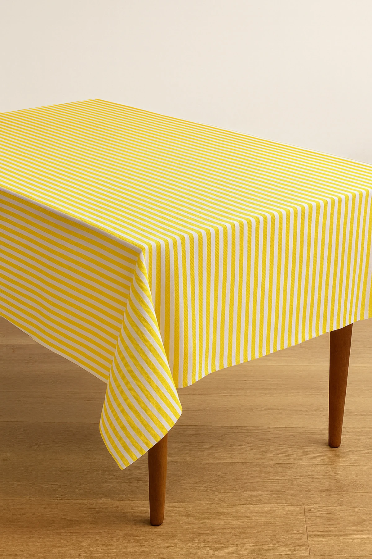 Çizgili Keten Masa Örtüsü – 140x240 cm Yemek ve Piknik Örtüsü