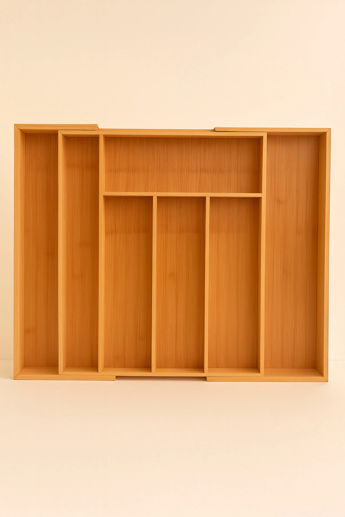 Ayarlanabilir 5-7 Bölmeli Bambu Kaşıklık Organizer | Çekmece İçi ve Tezgah Üstü Düzenleyici