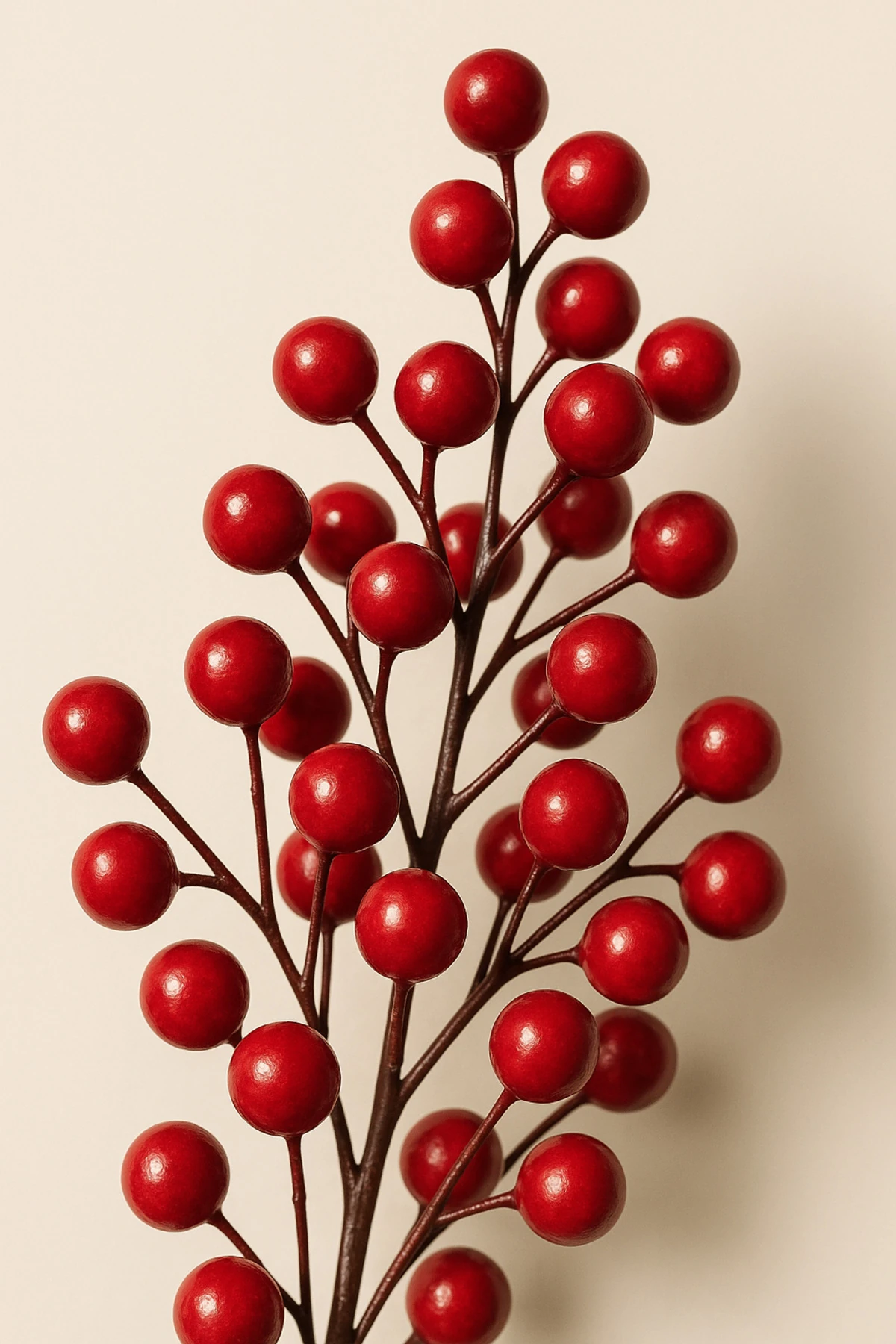 Kokina Kırmızı Yapay Çiçek Dalı – Yeni Yıl ve Dekoratif Süs Dalı