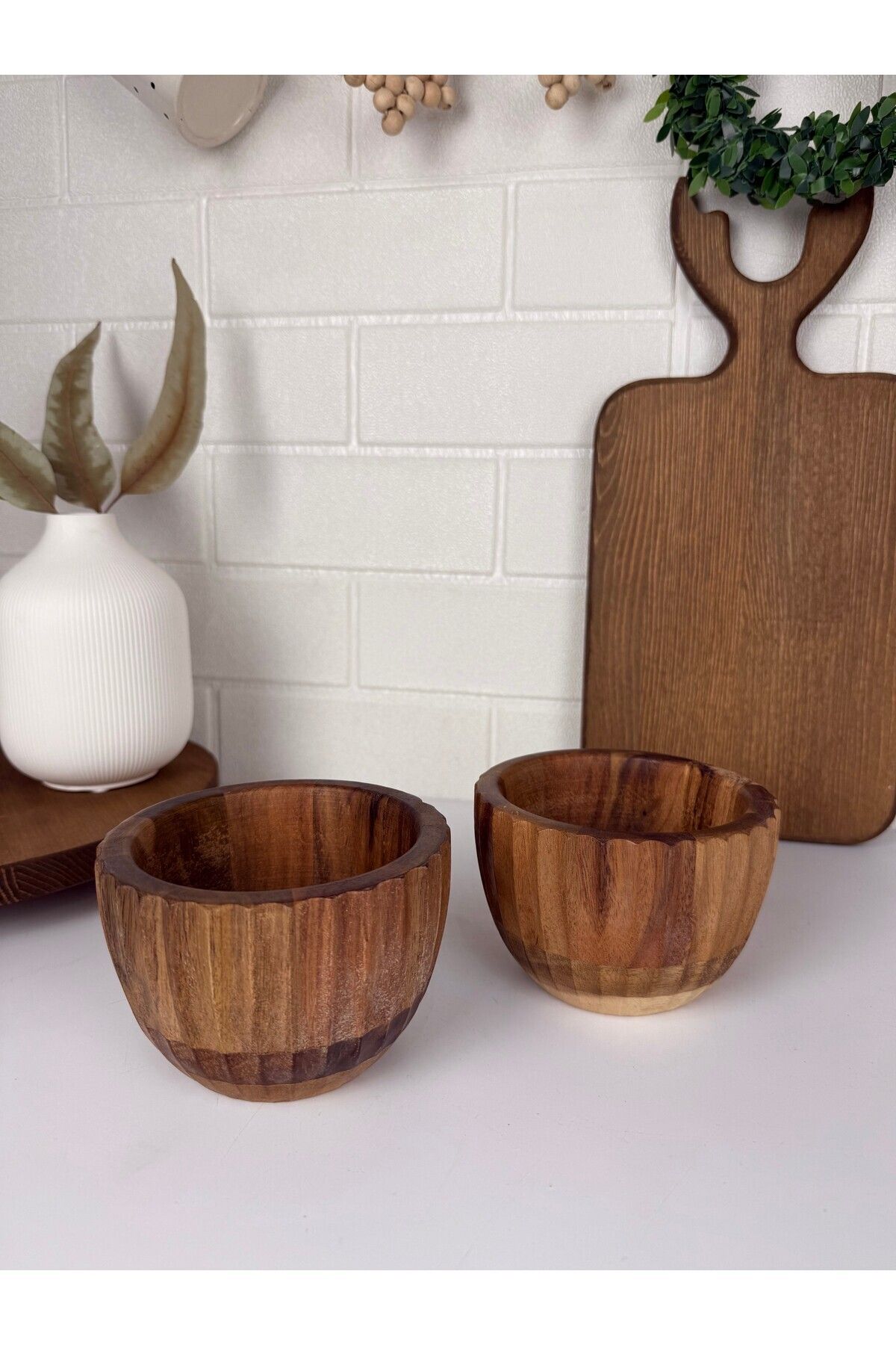 Akasya Ahşap 2’li Mini Kase Seti