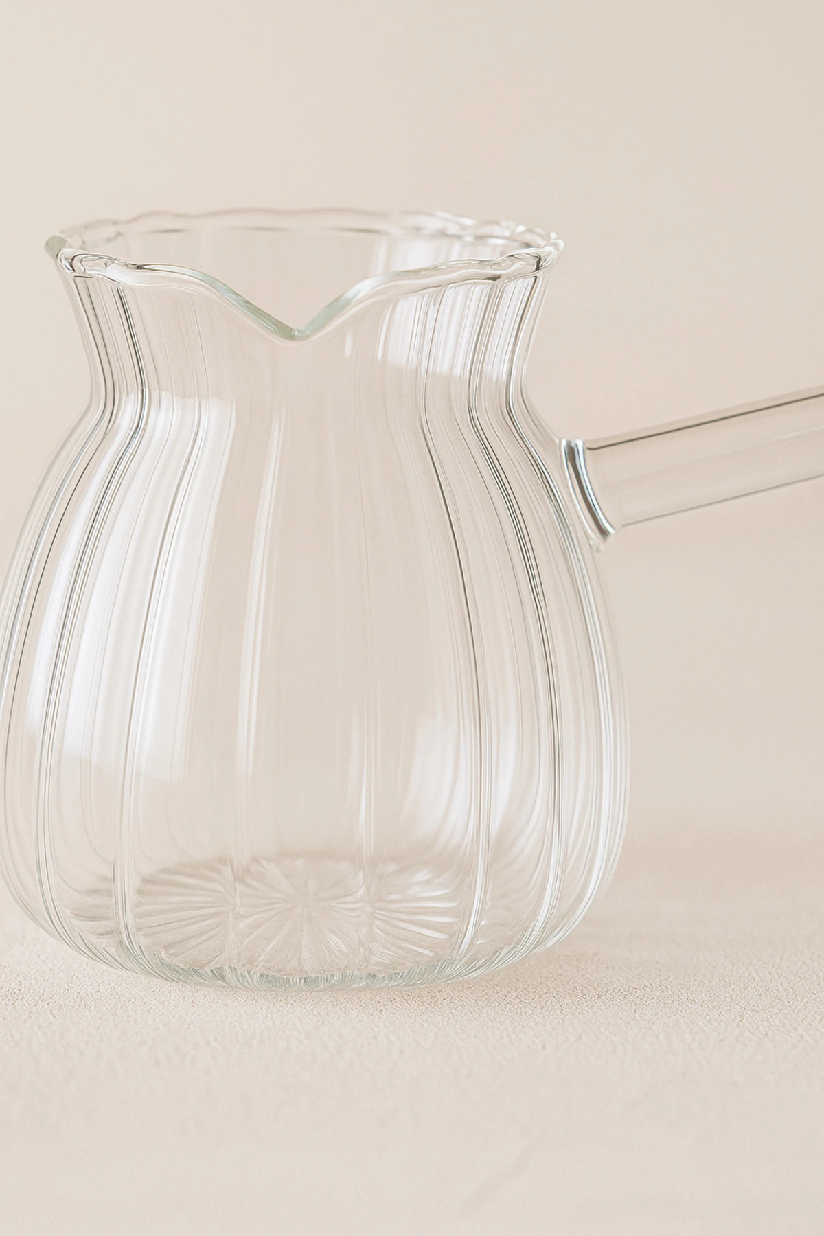 Borosilikat Cam Cezve 300 ml – Isıya Dayanıklı Şeffaf Çizgili Model