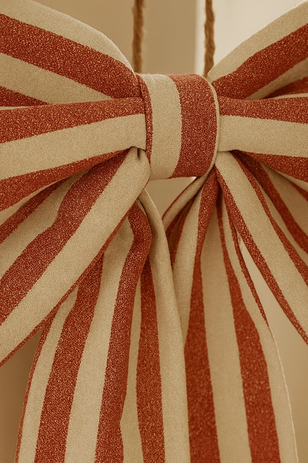 Keten Çizgili Kapı Fiyonk Süsü | Askılı Dekoratif Kapı Süsü 28x15 cm