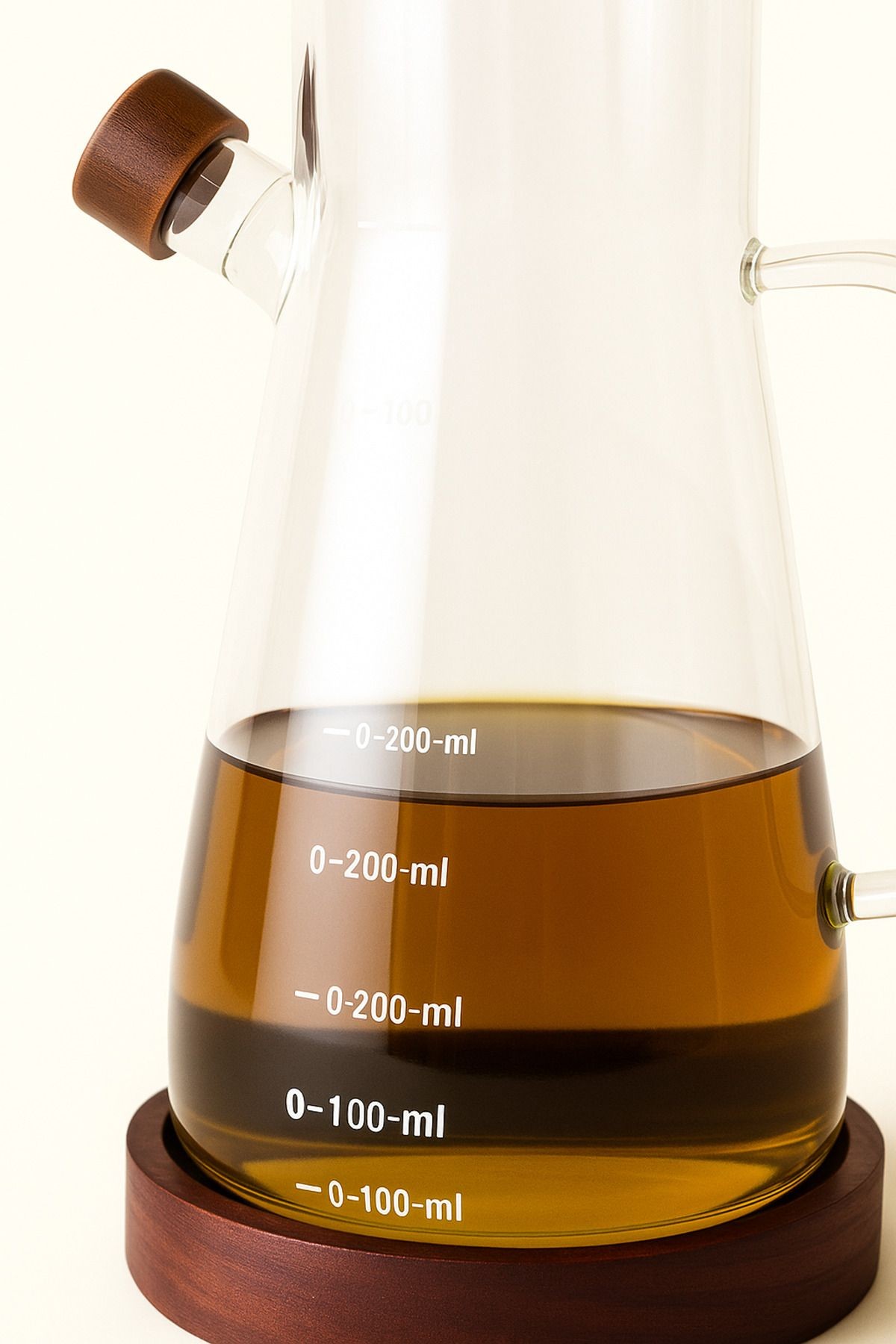 Akasya Altlıklı 900 ml Borosilikat Cam Yağdanlık – Dozajlı ve Isıya Dayanıklı