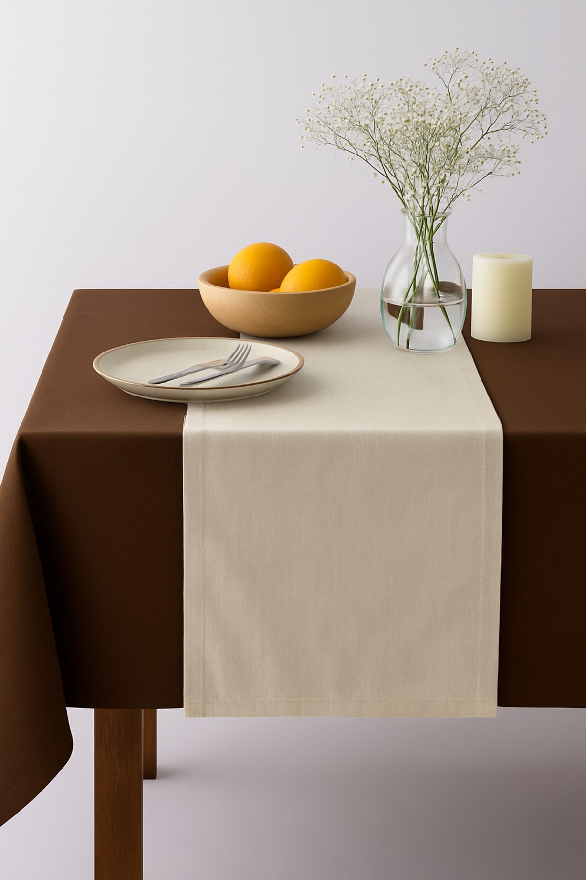 Keten Runner - Masa Üstü Dekoratif Runner 40x150 cm