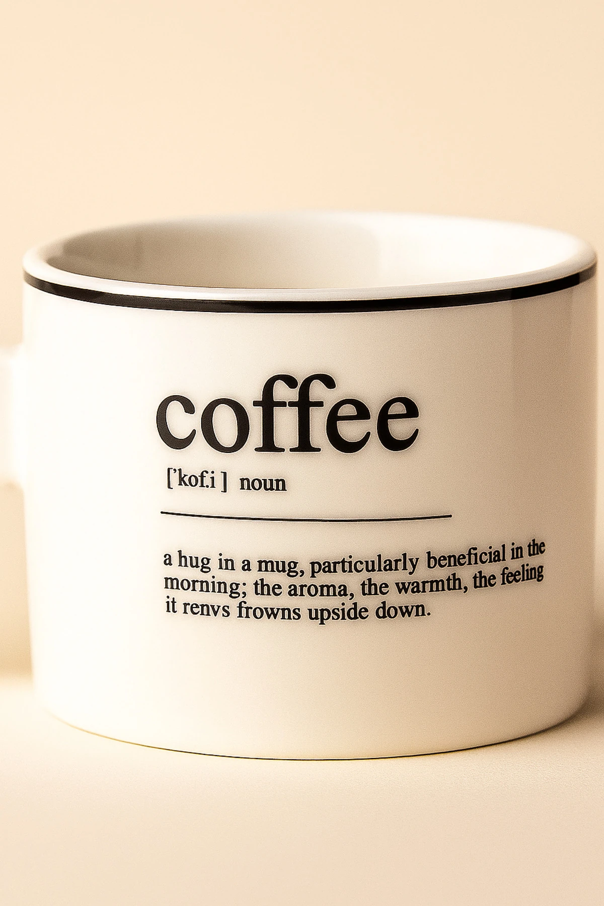 2’li Modern Porselen Kahve Fincanı ve Tabak Seti | Minimal Siyah Çizgili