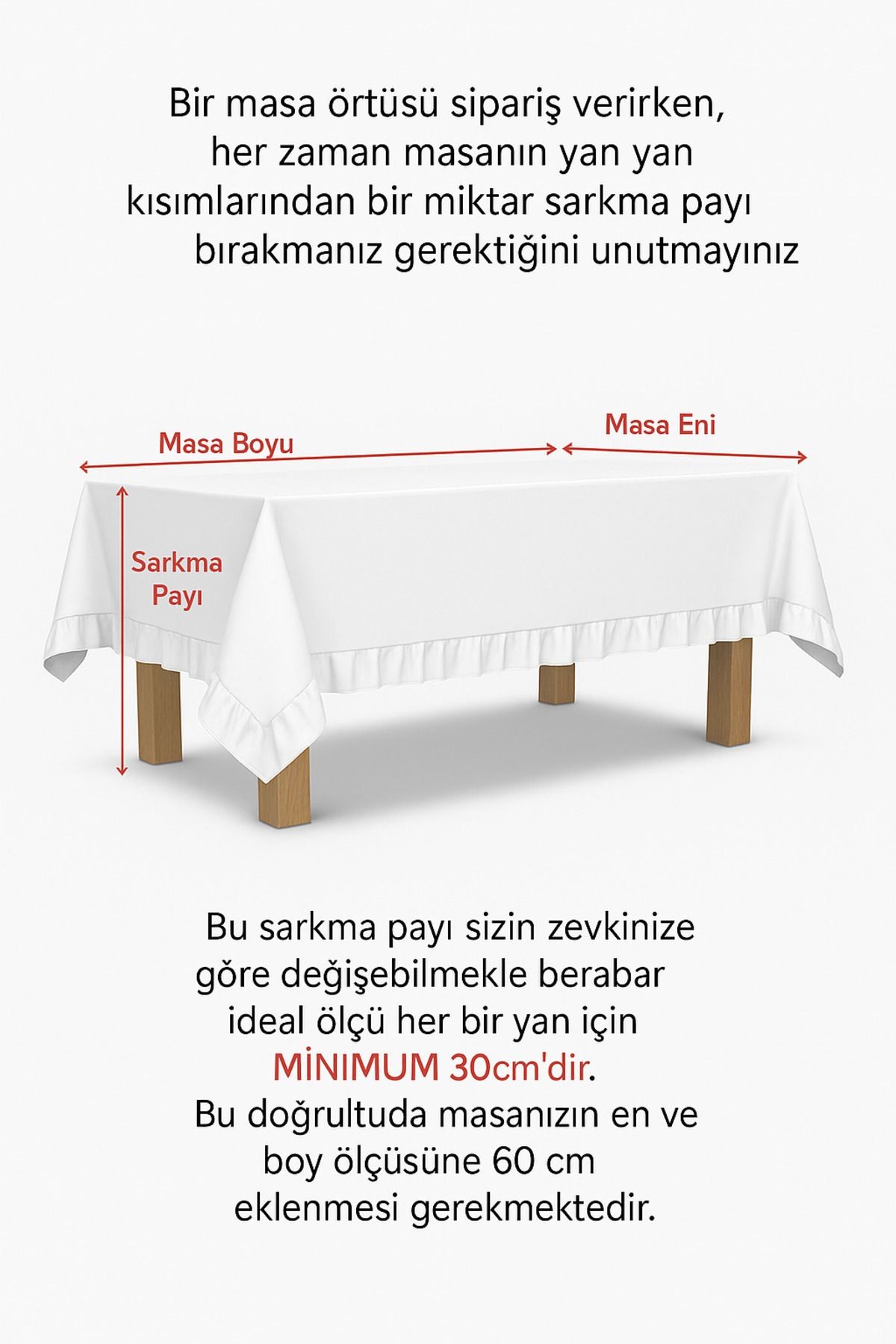 Fırfırlı Ham Keten Masa Örtüsü – Bej Masa Örtüsü