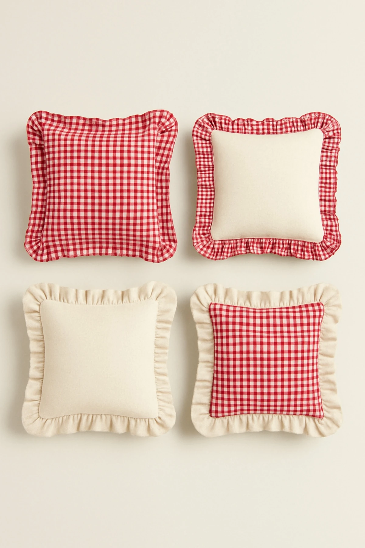 4’lü Pötikare Keten Kırlent Kılıfı Seti – 43x43 cm Dekoratif Yastık Kılıfı