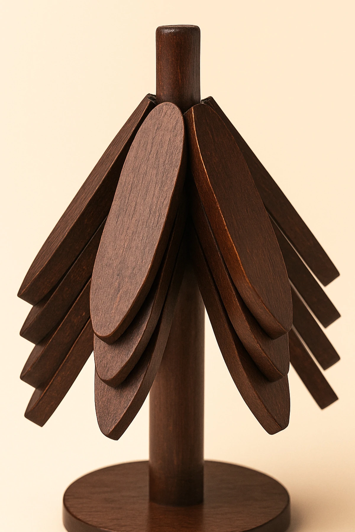 Akasya Ahşap Nihale Seti | 4’lü Standlı Dekoratif Nihale Takımı