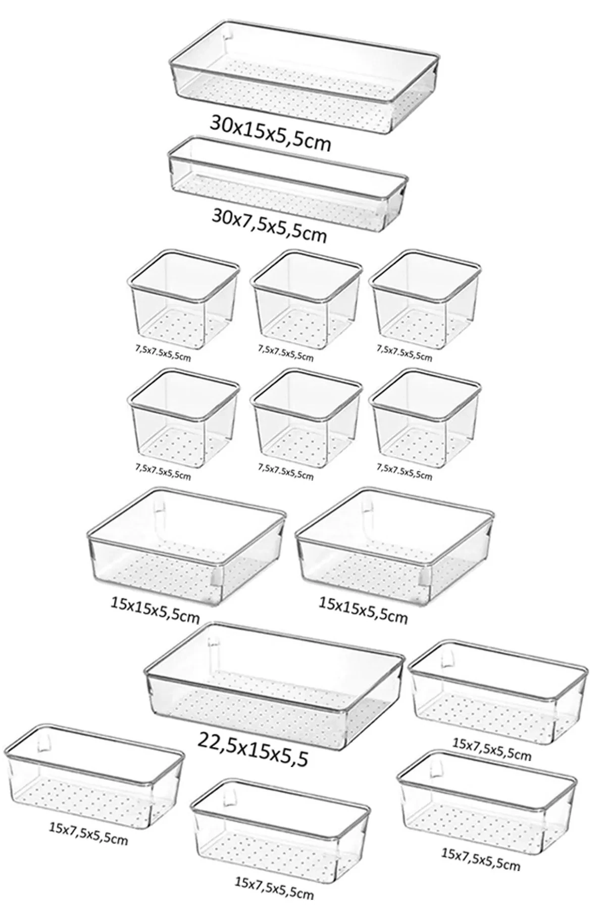 15´li Set Modüler Çekmece Içi Düzenleyici Masaüstü Organizer Banyo Makyaj Takı Düzenleyici Ofis