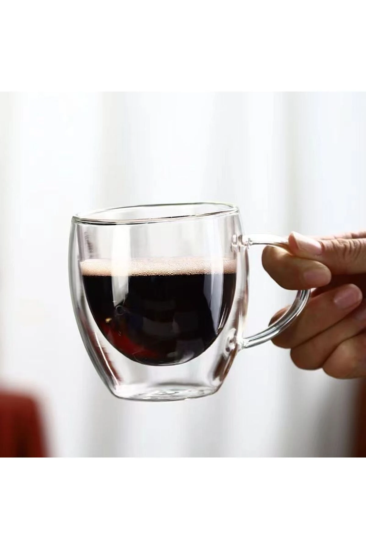 2’li Çift Cidarlı Borosilikat Cam Kahve Bardağı - Isıya Dayanıklı