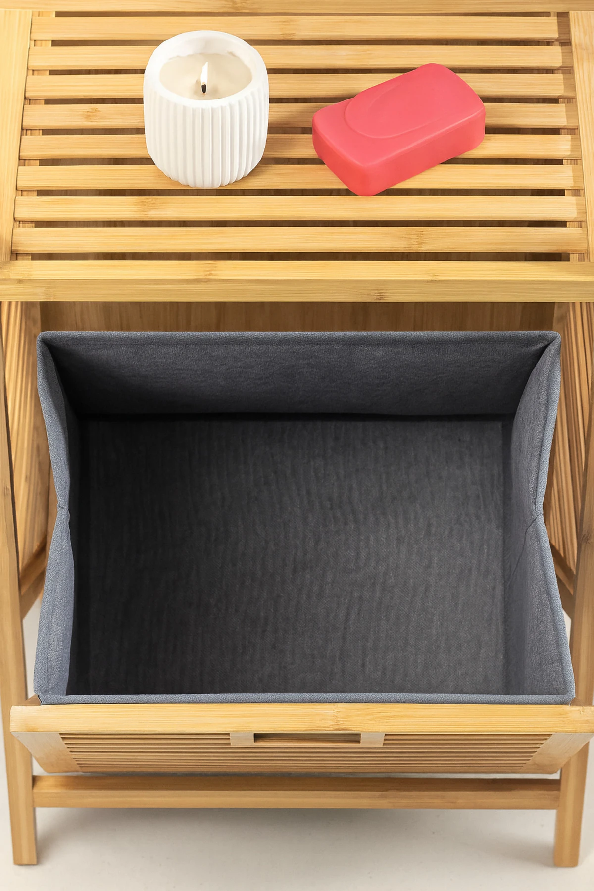 Bambudan Çok Amaçlı Sepetli Çamaşır Sepeti & Raf | 2 Katlı Banyo Düzenleyici