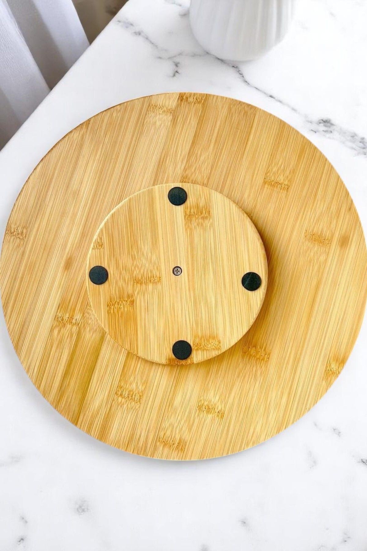 Bambu 31 cm Dönerli Pizza Tahtası – Peynir & Kahvaltı Servis Sunum Tabağı