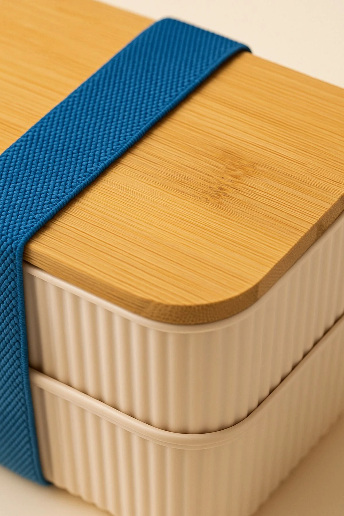 İkili Bambu Kapaklı Saklama Kabı – Taşınabilir Yemek Kabı Seti