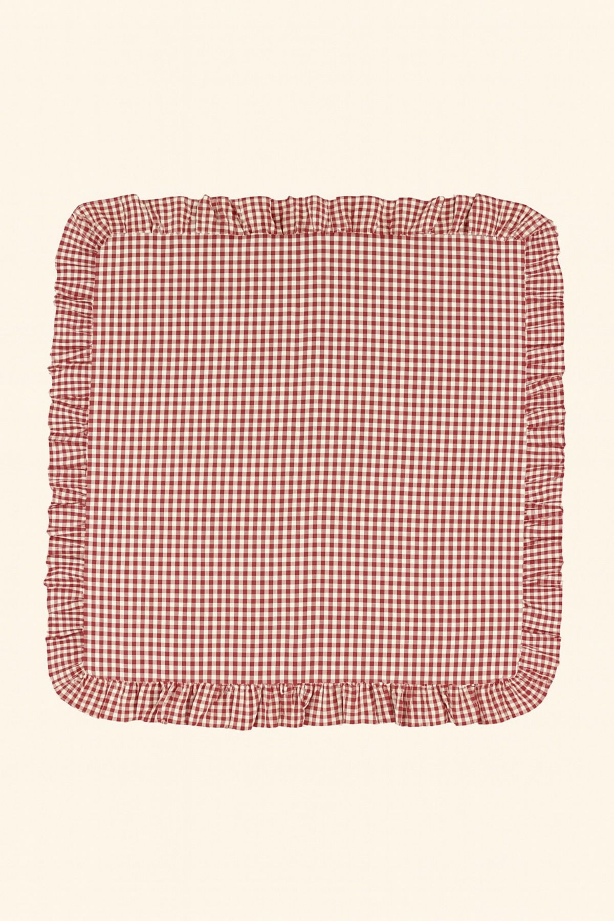 Kırmızı Pötikare Fırfırlı Piknik Örtüsü 170x170 cm