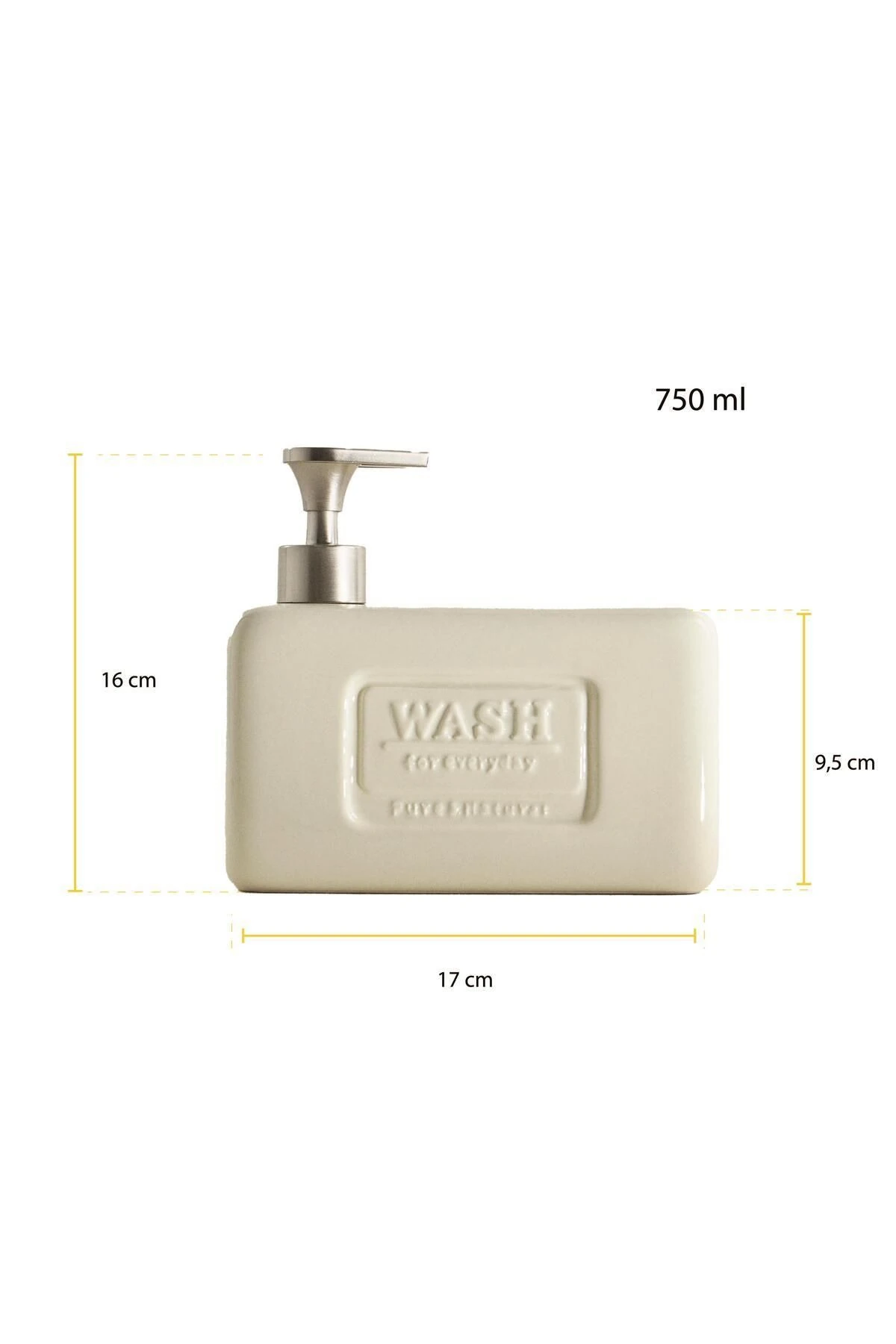 Sünger Hazneli Mutfak Sabunluk - 750 Ml Sıvı Sabunluk Seti - bej