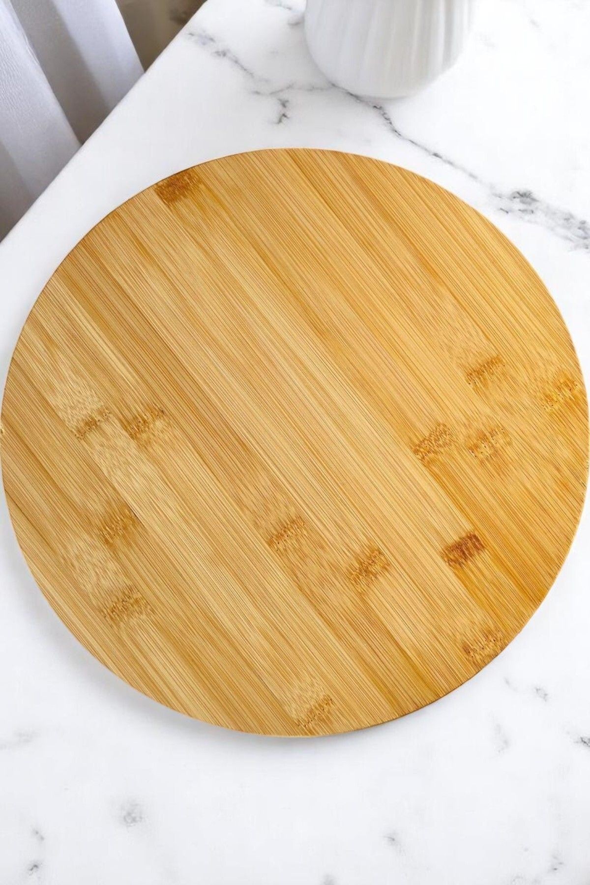 Bambu 31 cm Dönerli Pizza Tahtası – Peynir & Kahvaltı Servis Sunum Tabağı