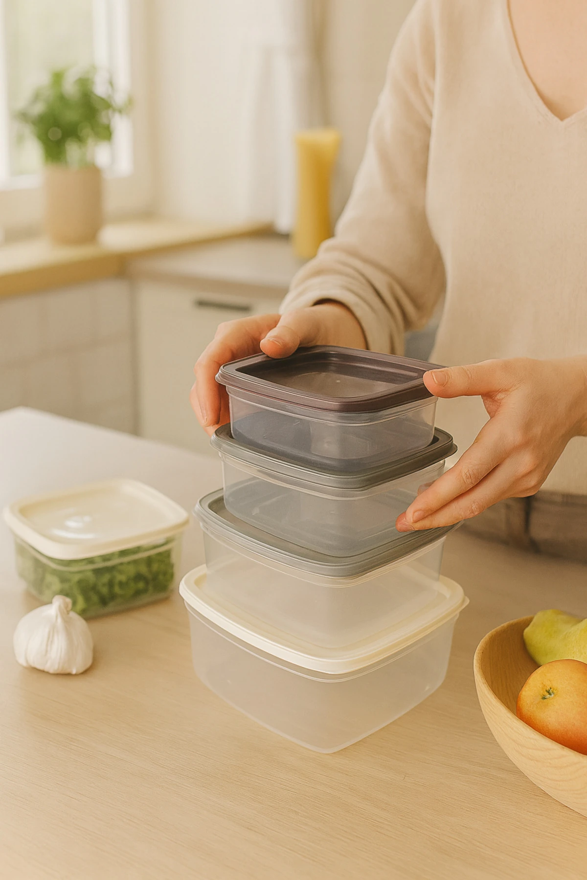 6’lı Kare Şeffaf Saklama Kabı Seti | Mikrodalga ve Buzdolabı Uyumlu Gıda Kapları