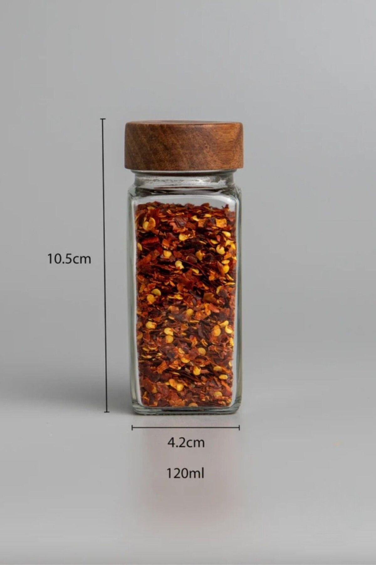 12'li Akasya Kapaklı Cam Baharatlık Seti – 120 ml | Etiketli Baharat Kavanozu