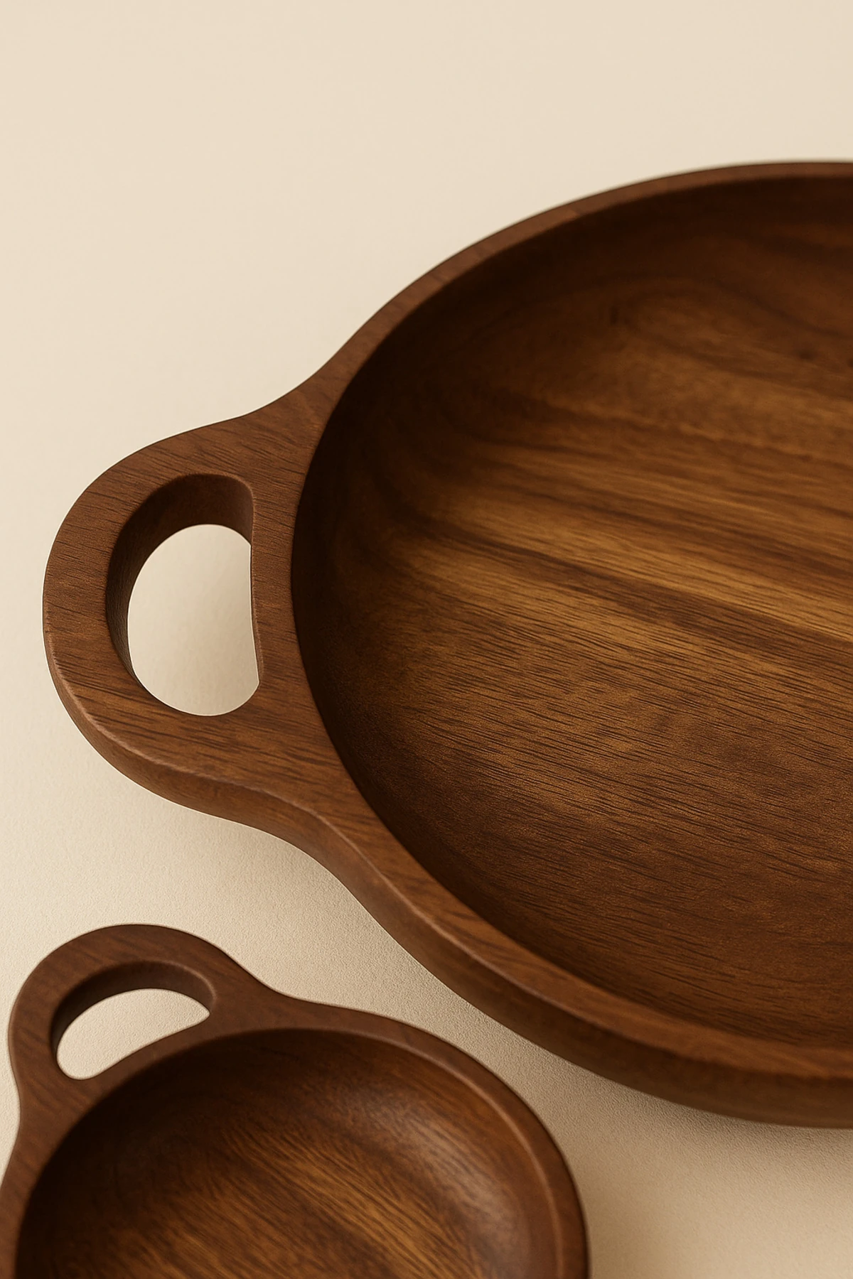 Akasya Ahşap 3'lü Sahan Sunum Kasesi | Doğal Ahşap Sunum Kabı Seti