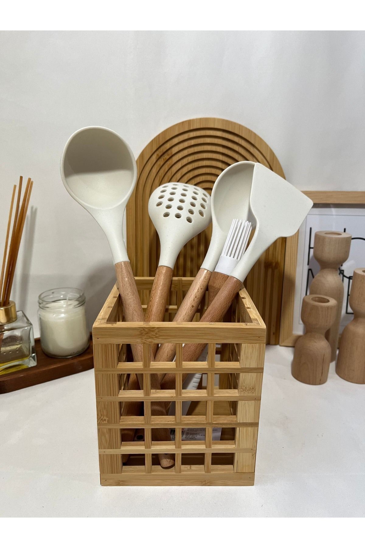 Bambu Kare Düzenleyici – Çok Amaçlı Kaşıklık ve Dekoratif Kutu