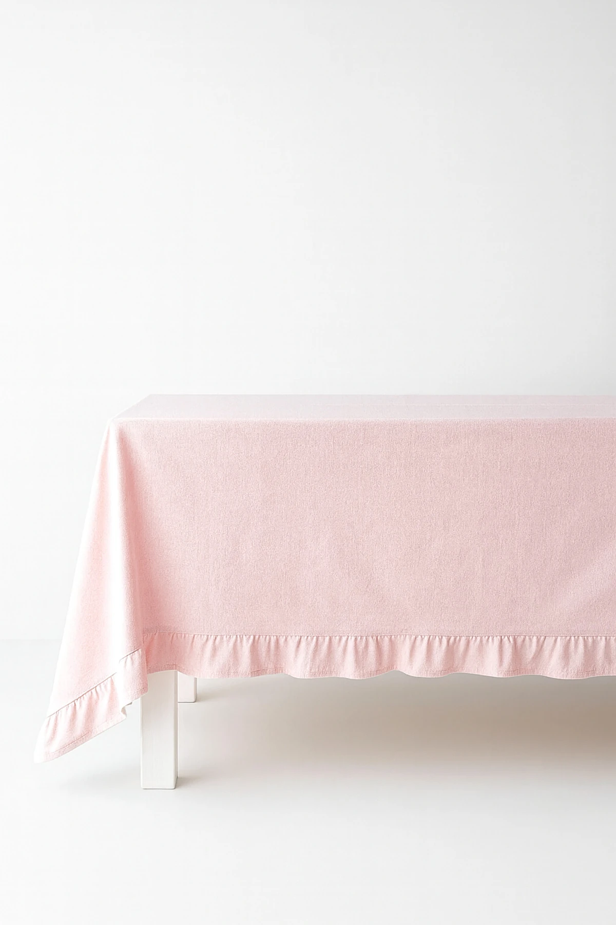 Fırfırlı Ham Keten Masa Örtüsü –  Fırfırlı Masa Örtüsü