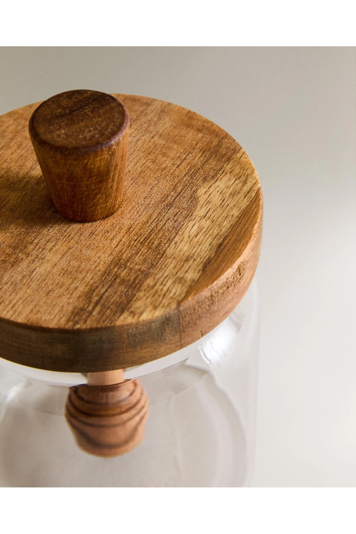 Akasya Kapaklı Borosilikat Cam Bal Kavanozu