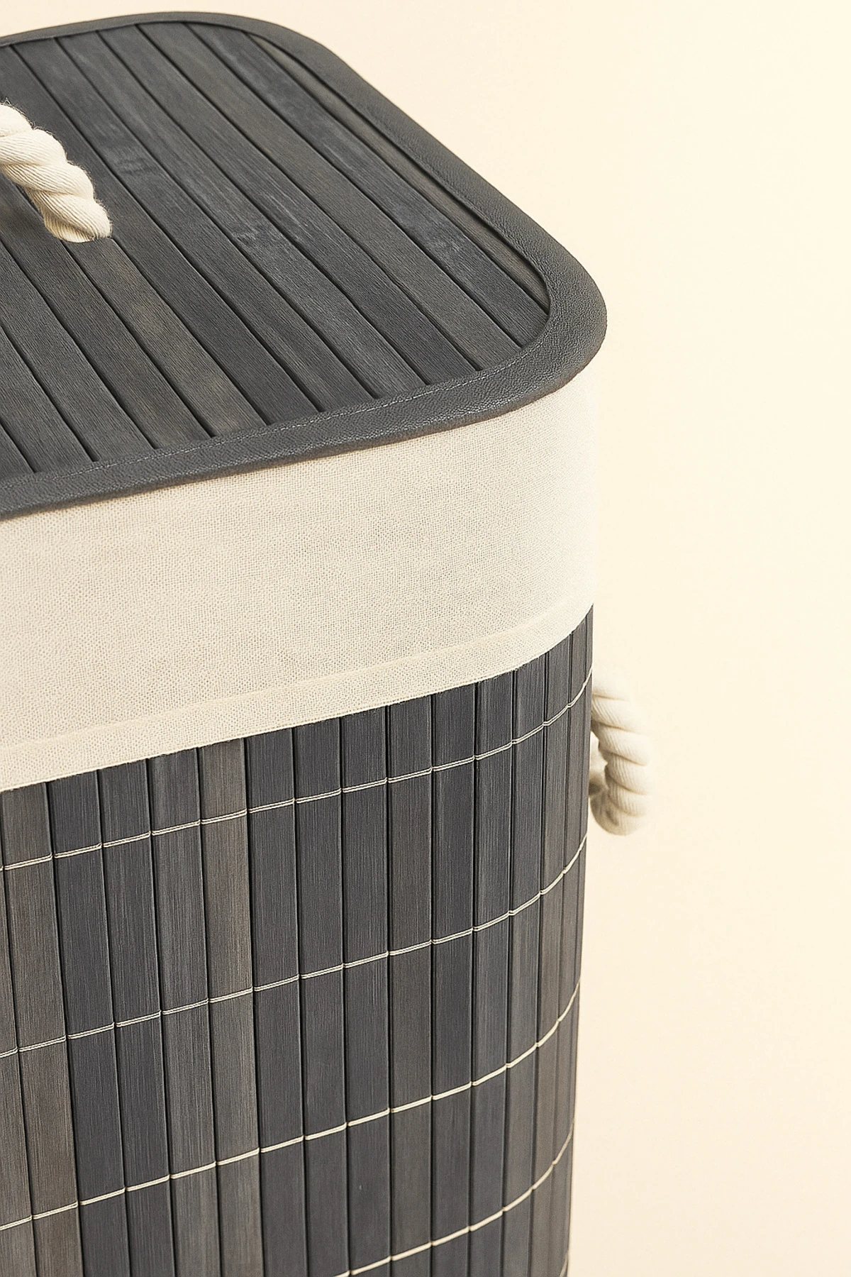 Gri Bambu Çamaşır Sepeti – 40x30x60 cm | 72 L Kapasiteli