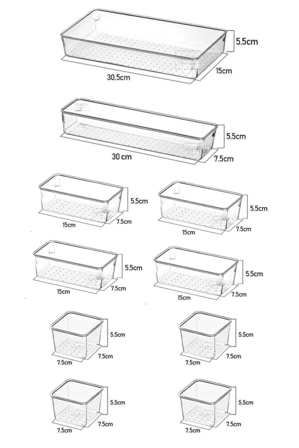 10 Parça Düzenleyici Seti, Banyo Takı Makyaj Organizeri, Organizer Düzenleyici, Çekmece Düzenleyici