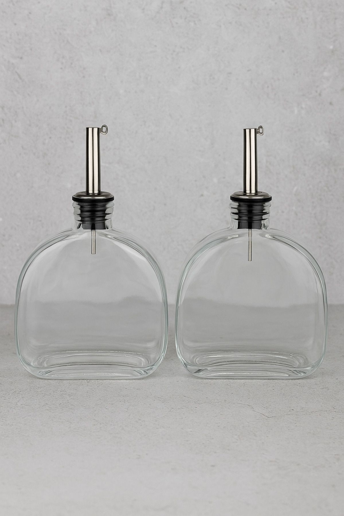 2'li Silver Kapak Cam Yağdanlık Sosluk Sirkelik 500 ml