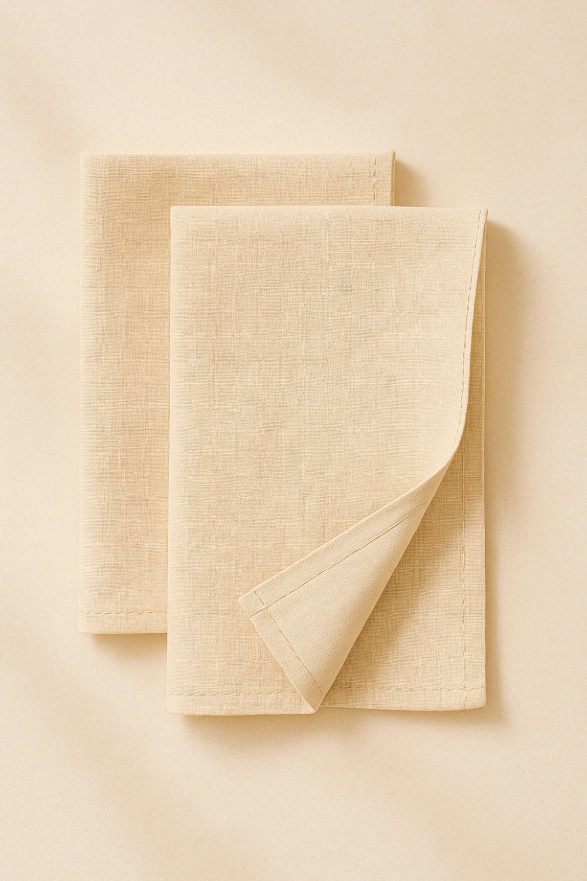 2’li Keten Mutfak Havlusu / Kurulama Bezi | 45x60 cm - bej