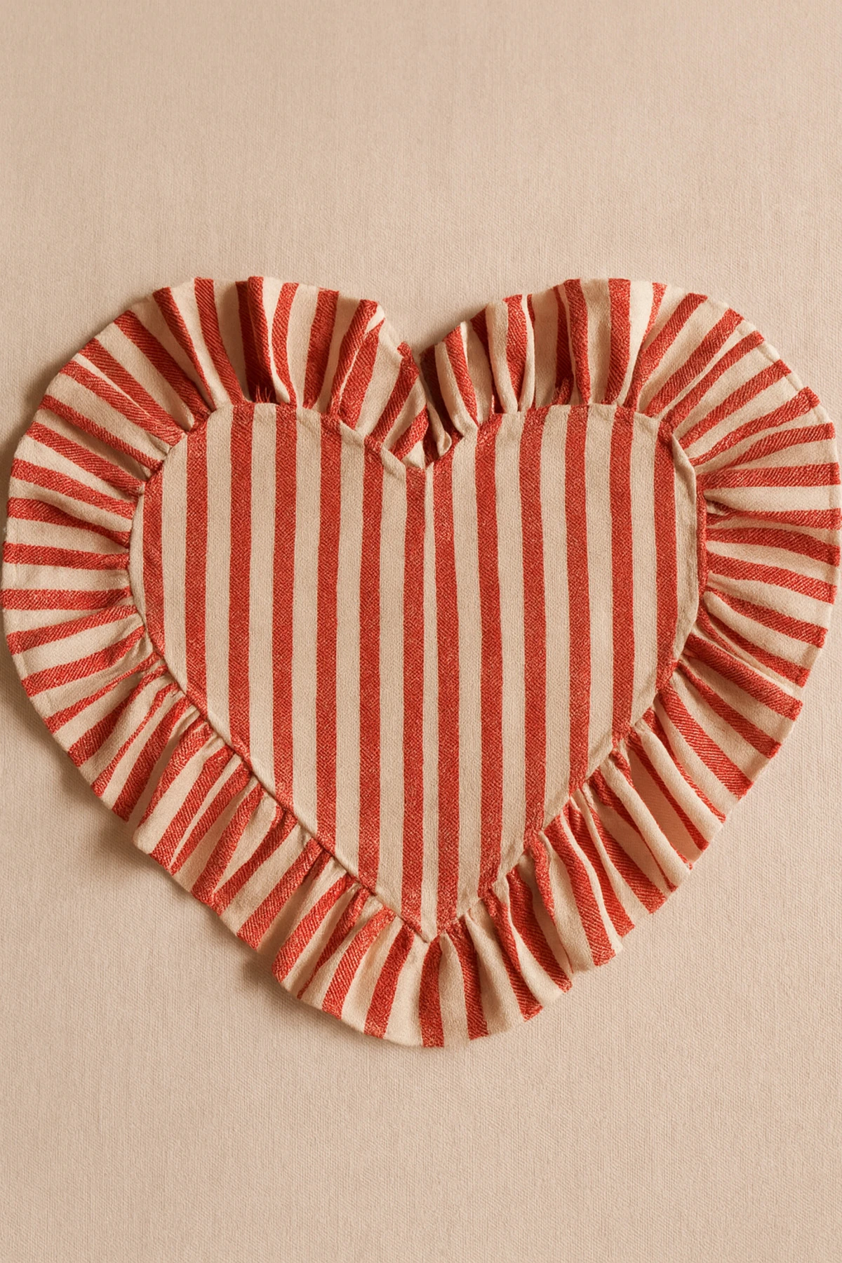 2’li Kırmızı Çizgili Fırfırlı Kalp Amerikan Servis –Kalp Supla