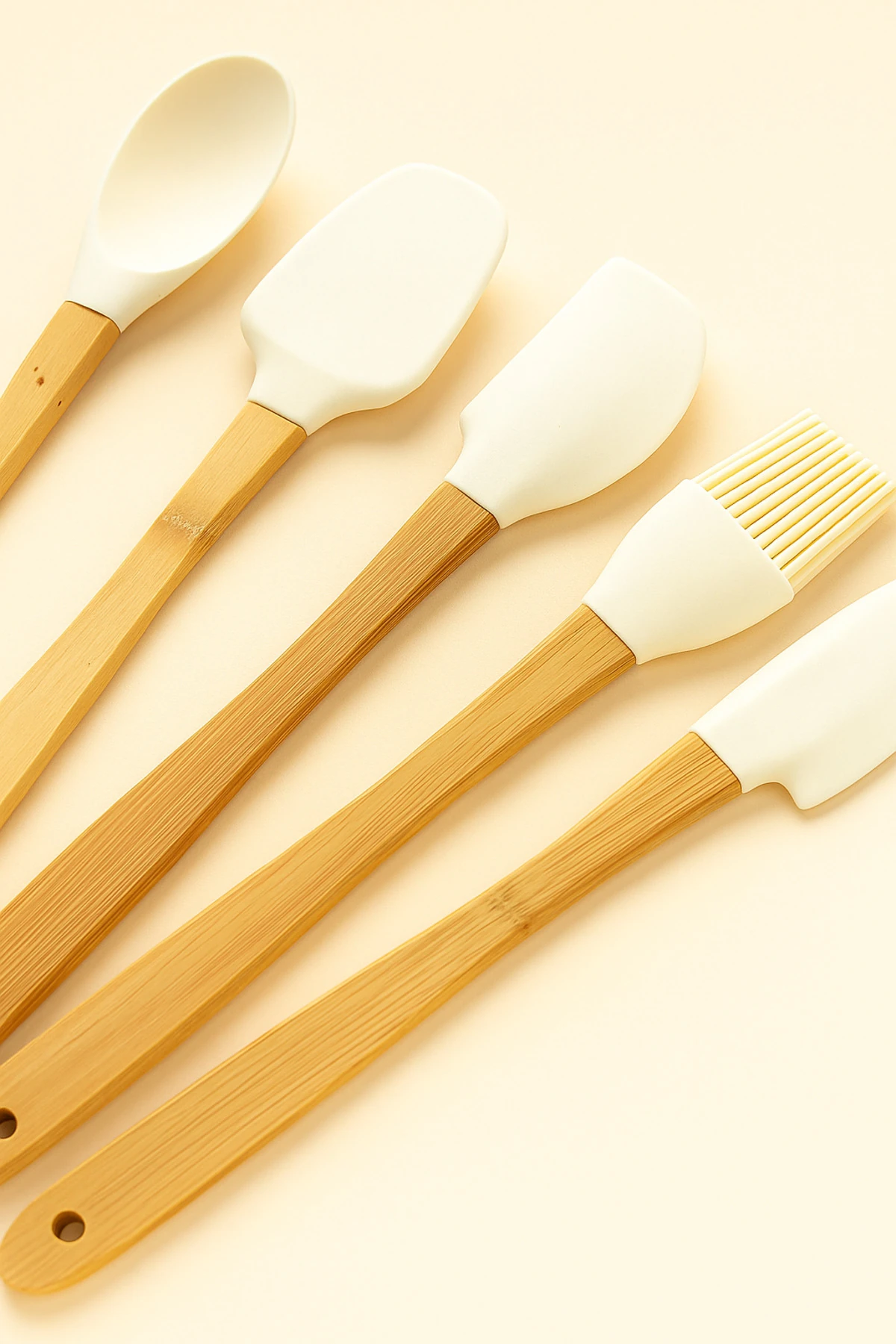 5’li Bambu Saplı Silikon Spatula Seti | Mutfak Gereçleri