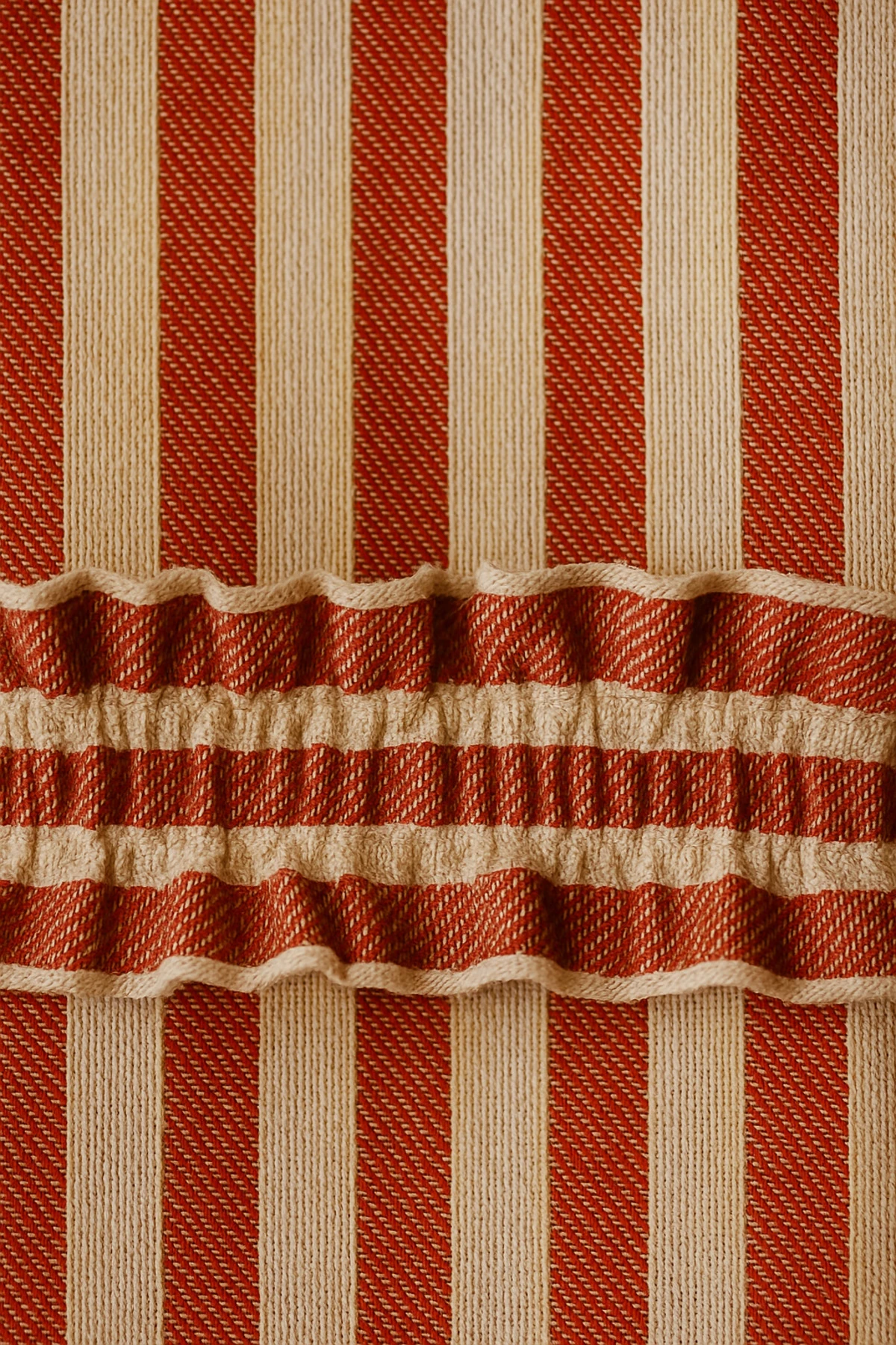 Kırmızı Çizgili Fırfırlı Kumaş Kaşıklık 2’li Set