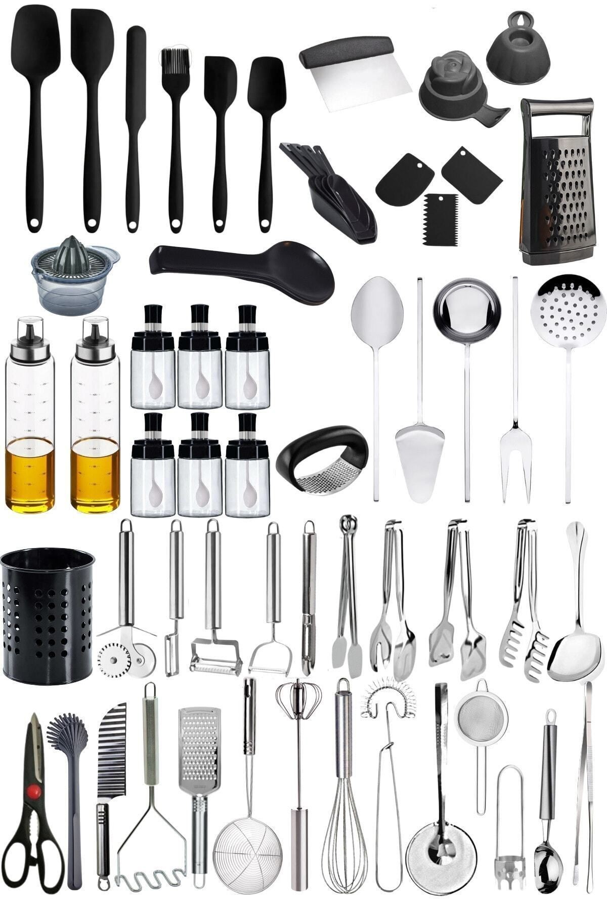 Silikon Kaşık Bıçak Spatula Seti – Pratik Mutfak Gereçleri ve Çeyiz Seti