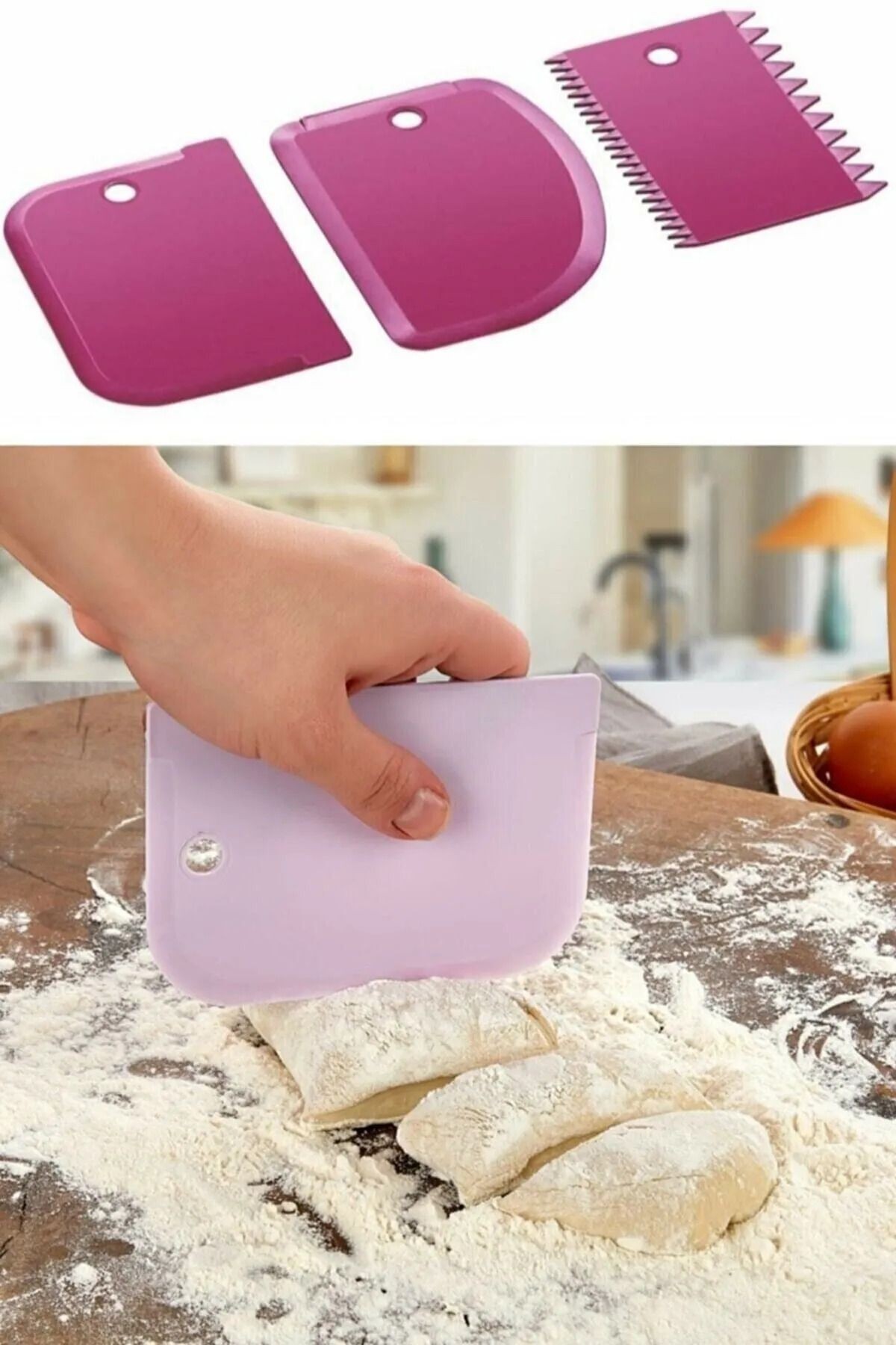 Silikon Hamur Açma Matı ve 9 Parça Pişirme Gereçleri Seti – Spatula, Fırça, Çırpıcı, Krema Torbası