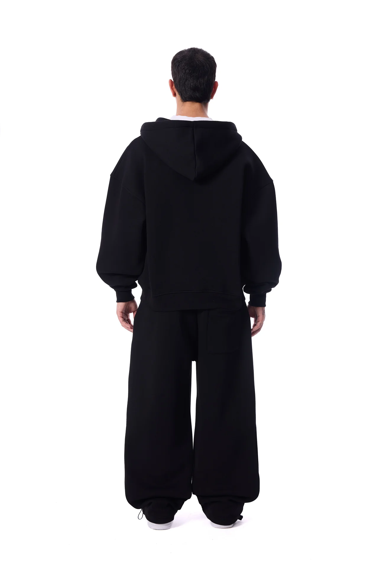 Basic Premium Zipper Oversize Hoodie - Siyah