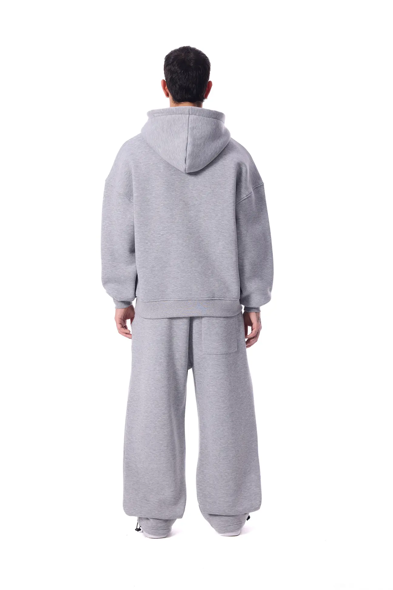 Basic Premium Zipper Oversize Hoodie - Gri