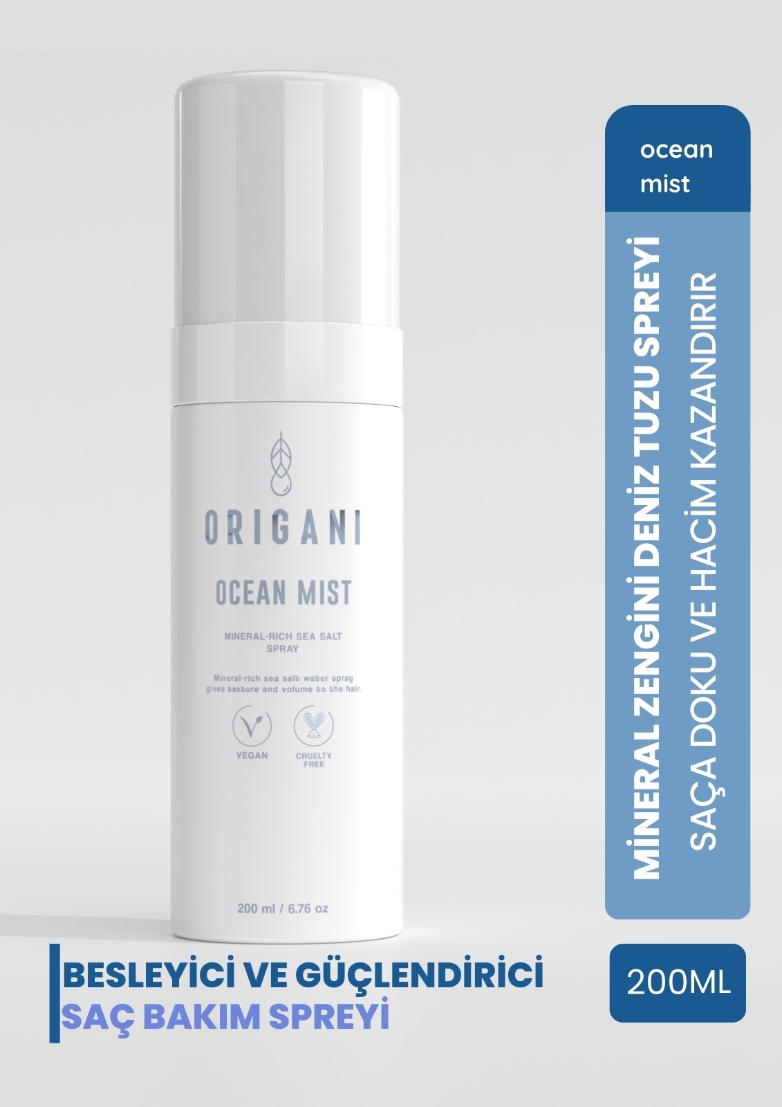 Ocean Mist – Doğal Dalgalar İçin Deniz Tuzu Etkili Şekillendirici Sprey
