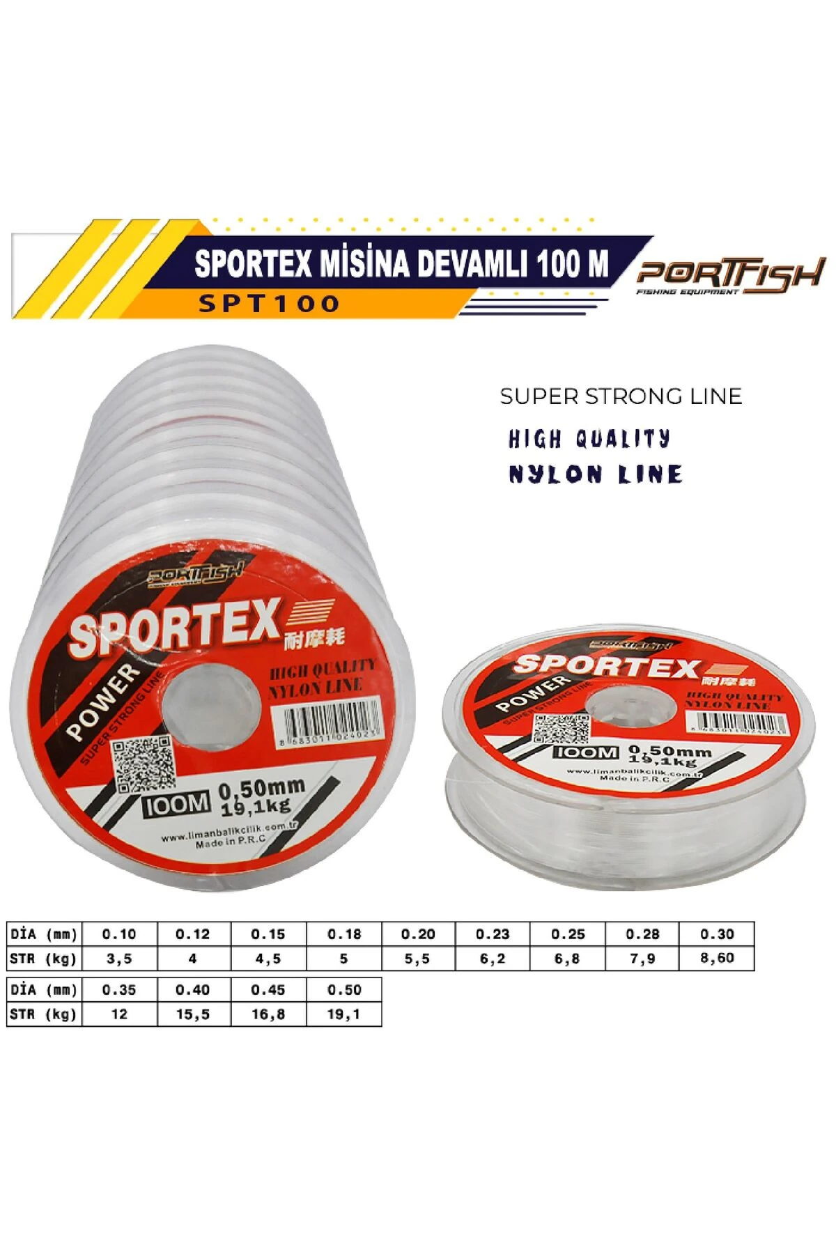 Portfish Sportex Misina Devamlı 100mt