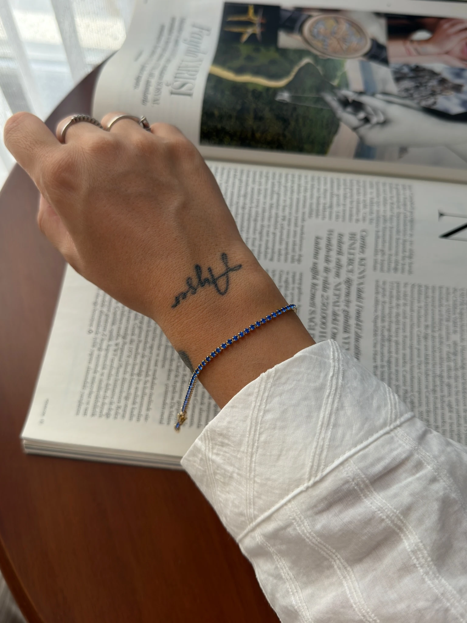 Vip 14K Lacivert İnce Suyolu Künye