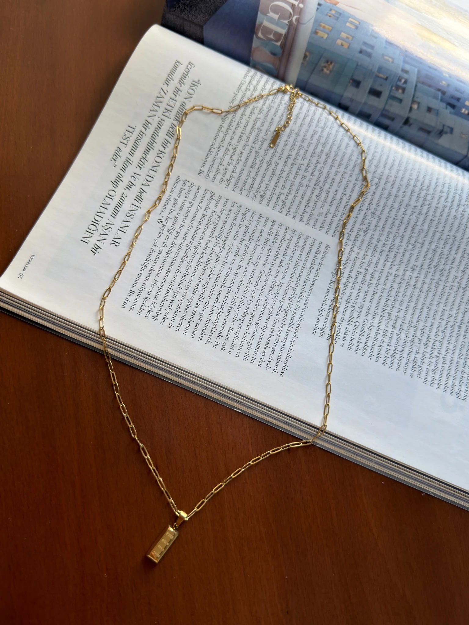 Çelik Uzun Külçe Uçlu Ataç Kolye