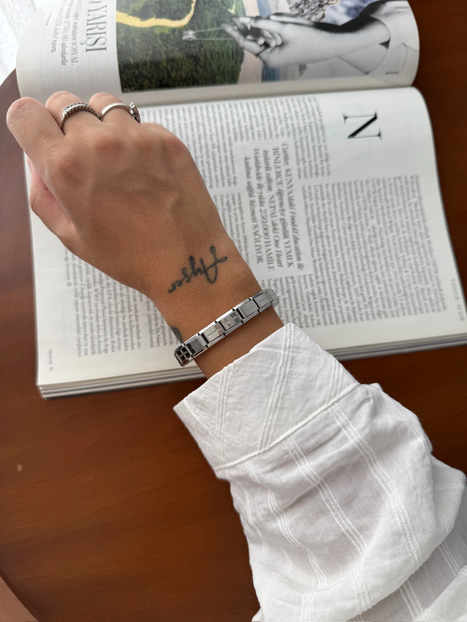 Silver Yazılı İtalyan Bileklik