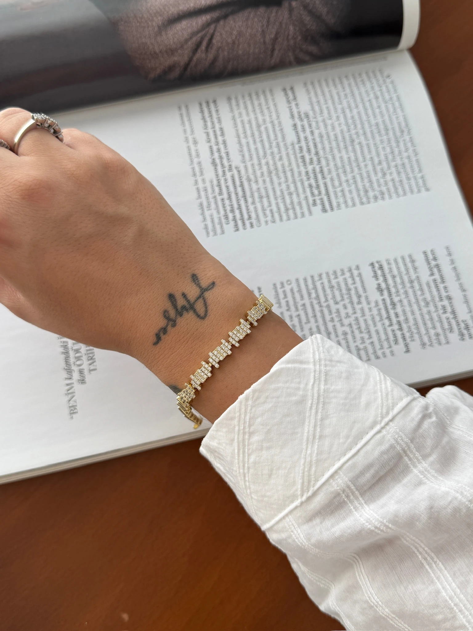 Vip 14 K Zirkon Taşlı Kuyumcu Model Çizgi Künye